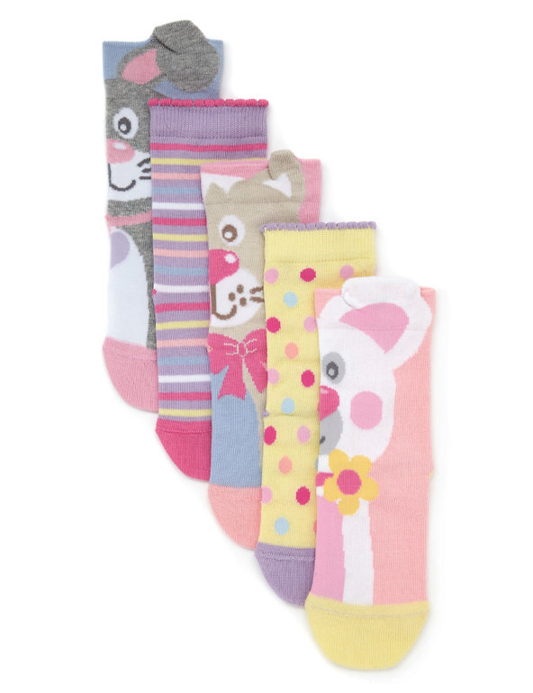 5 Pairs of 3D Animal Socks Image 1 of 2