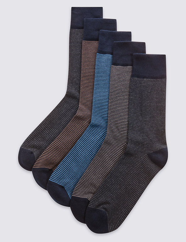 5 Pairs of Cool & Freshfeet™ Cushioned Sole Socks Image 1 of 1