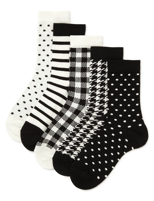 5 Pairs of Cotton Rich Assorted Socks (5-14 Years) Image 1 of 1