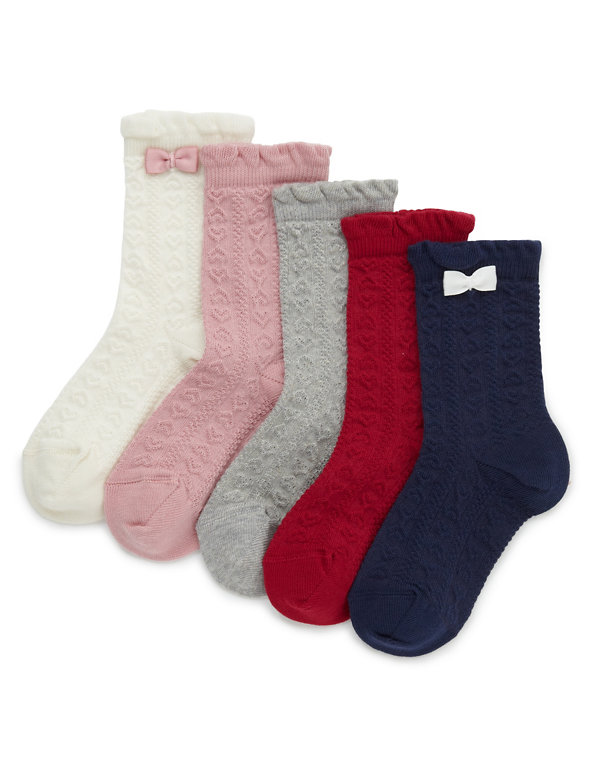5 Pairs of Cotton Rich Assorted Socks Image 1 of 1