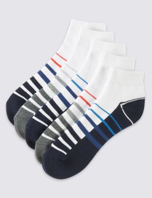 5 Pairs of Cotton Rich Cool & Fresh™ Quarter Length Sports Socks Image 1 of 1