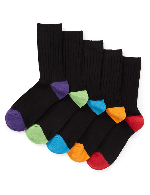 5 Pairs of Cotton Rich Freshfeet™ Socks with Silver Technology (5-14 Years) Image 1 of 1
