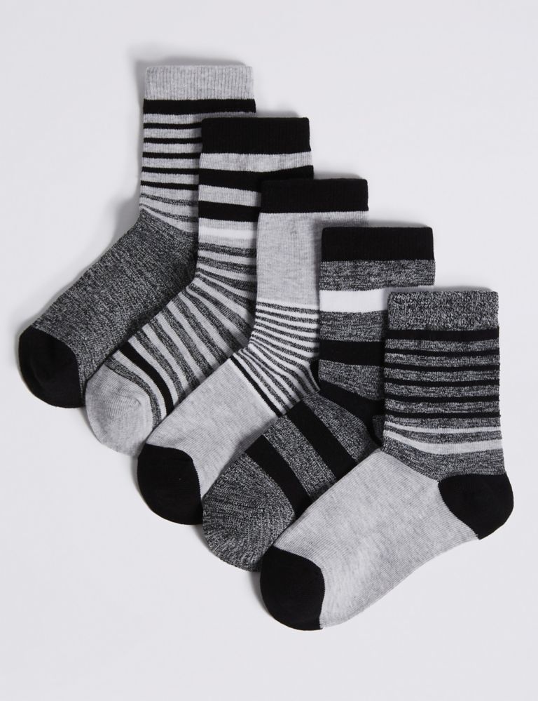 5 Pairs of Cotton Rich Socks (1-14 Years) 1 of 1