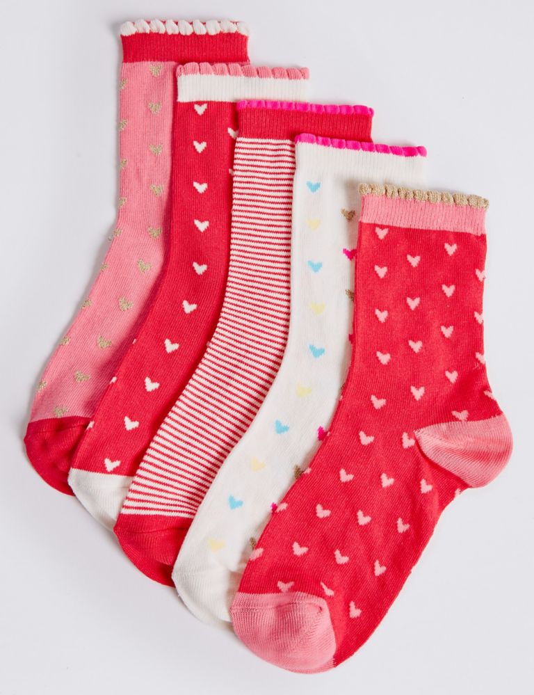 5 Pairs of Cotton Rich Socks with Freshfeet™ (1-10 Years) 1 of 1