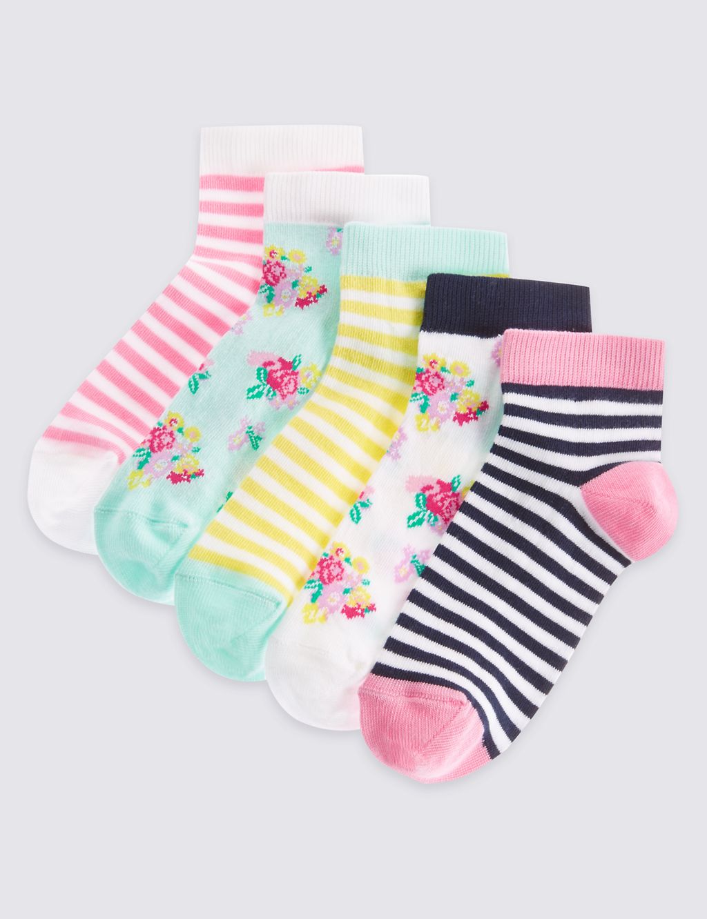 5 Pairs of Cotton Rich Socks with Freshfeet™ (12 Months - 14 Years) 1 of 1