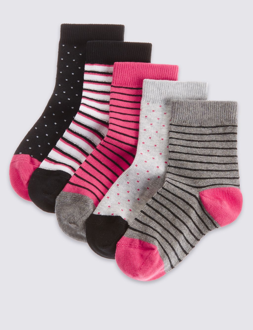 5 Pairs of Cotton Rich Socks with Freshfeet™ (3-14 Years) 1 of 1