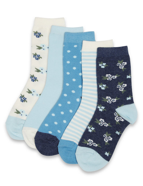5 Pairs of Ditsy Floral Socks Image 1 of 1