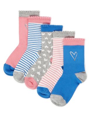 5 Pairs of Freshfeet™ Assorted Socks with Silver Technology (1-7 Years ...