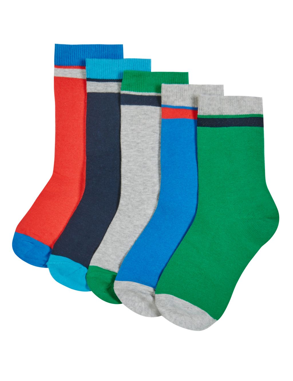 5 Pairs of Freshfeet™ Cotton Rich Assorted Socks  (5-14 Years) 1 of 1