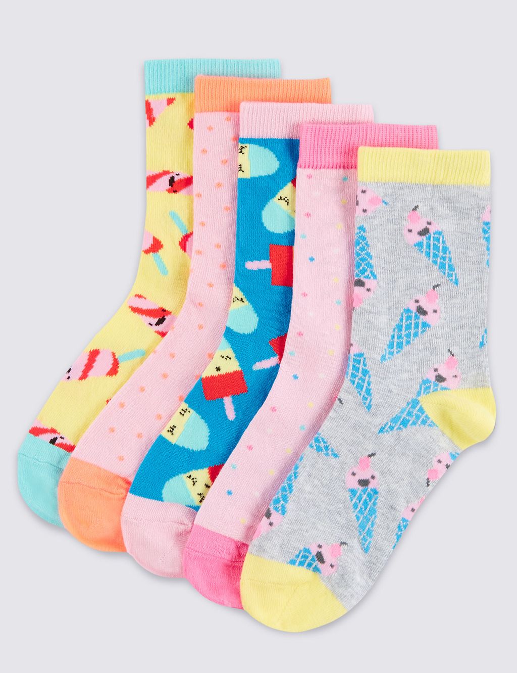 5 Pairs of Freshfeet™ Cotton Rich Assorted Socks  (5-14 Years) 1 of 1