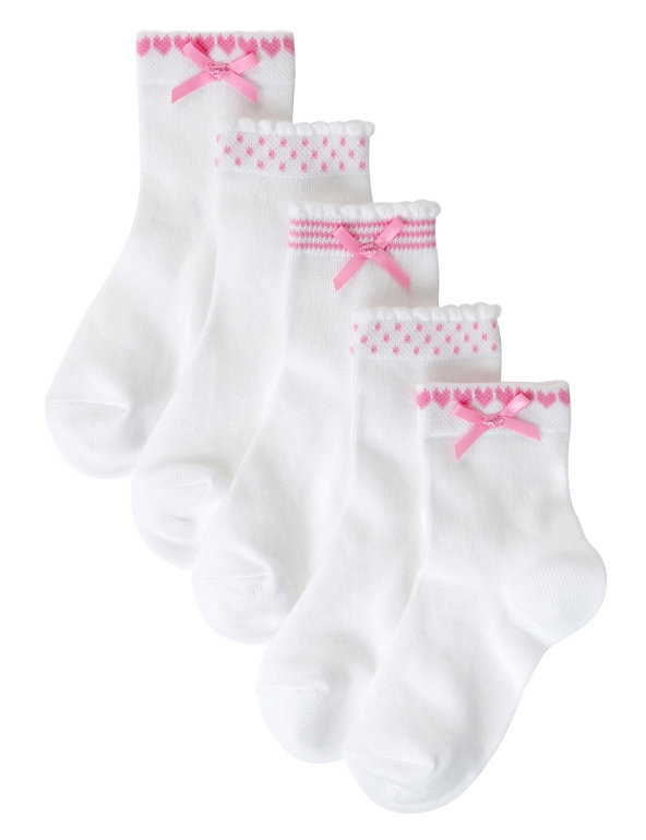 5 Pairs of Freshfeet™ Cotton Rich Assorted Socks (2-11 Years) Image 1 of 1