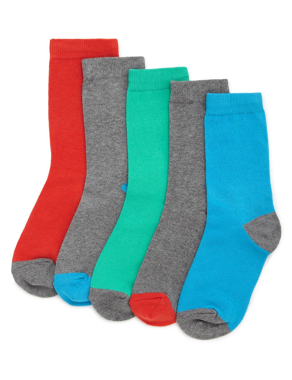 5 Pairs of Freshfeet™ Cotton Rich Assorted Socks with Silver Technology (5-14 Years) 1 of 1