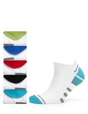 5 Pairs of Freshfeet™ Cotton Rich Assorted Sports Socks with Silver Technology Image 1 of 1