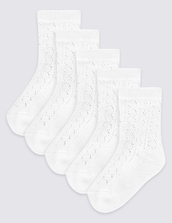 5 Pairs of Freshfeet™ Cotton Rich Pelerine Socks (2-11 Years) Image 1 of 1