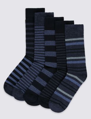 5 Pairs of Freshfeet™ Cotton Rich Socks Image 1 of 1