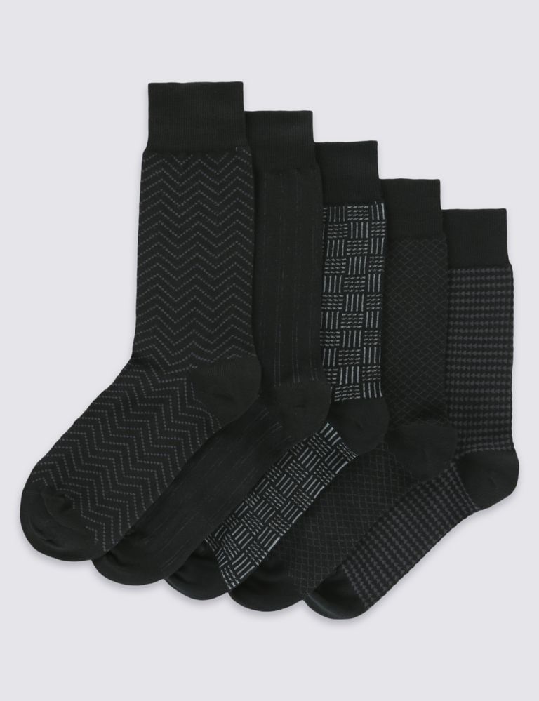 5 Pairs of Freshfeet™ Cotton Rich Socks 2 of 2