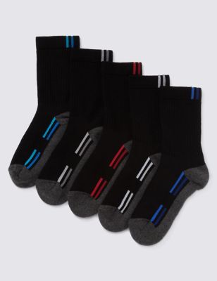 5 Pairs of Freshfeet™ Cotton Rich Sports Socks  (5-14 Years) Image 1 of 1