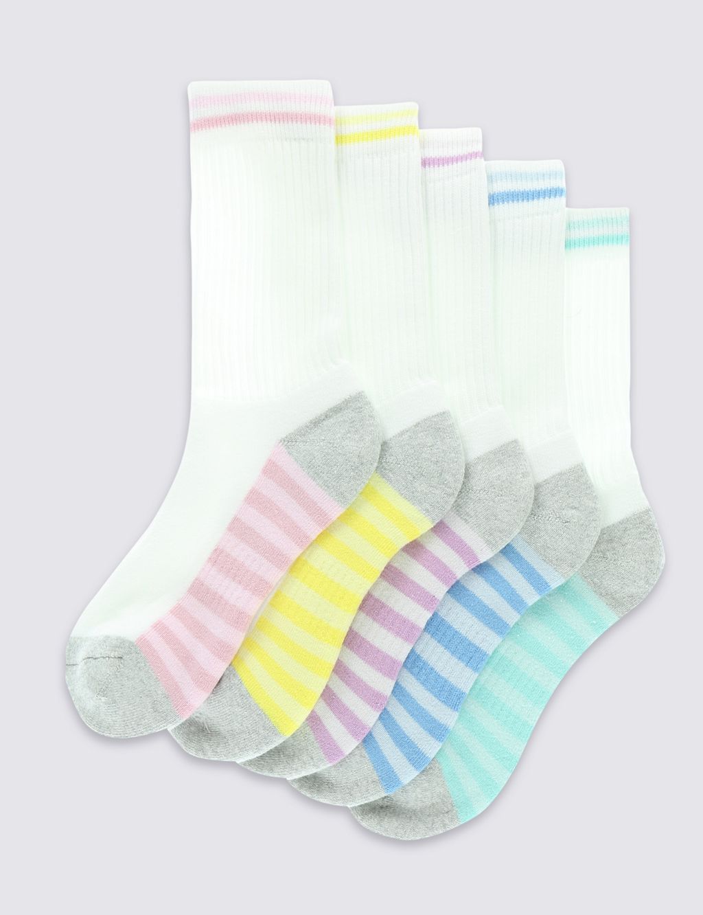 5 Pairs of Freshfeet™ Cotton Rich Sports Socks  (5-14 Years) 1 of 1