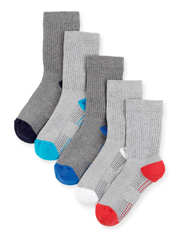 5 Pairs of Freshfeet™ Cotton Rich Sports Socks with Silver Technology Image 1 of 1