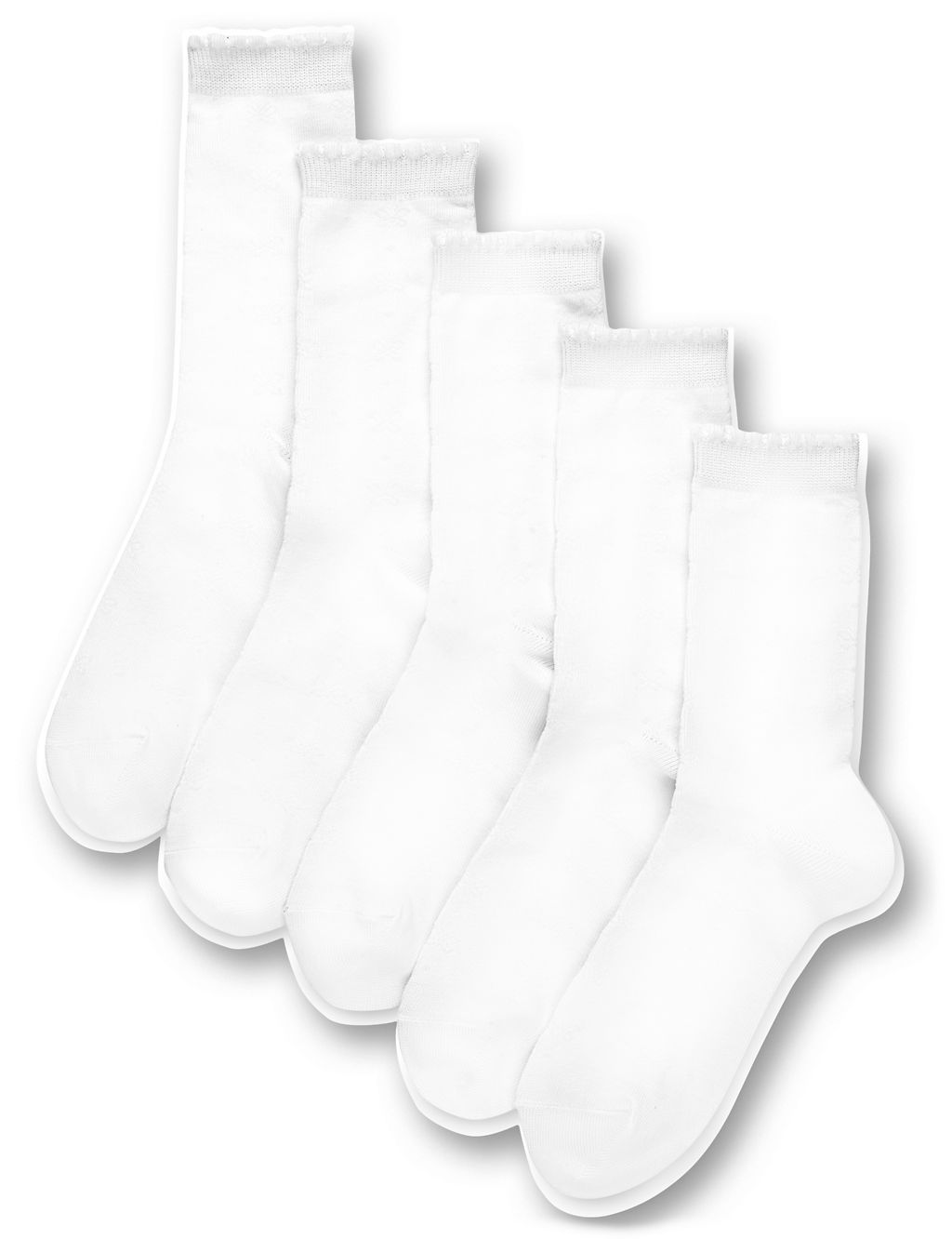 5 Pairs of Freshfeet™ Cotton Rich Textured Butterfly Socks (2-11 Years) 1 of 2