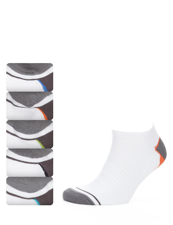 5 Pairs of Freshfeet™ Cotton Rich Trainer Liner Sport Socks Image 1 of 1