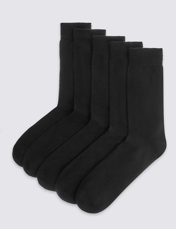 5 Pairs of Freshfeet™ Cushioned Sole Socks Image 1 of 2