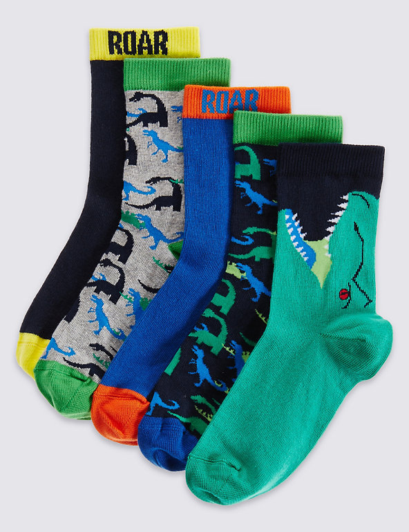 5 Pairs of Freshfeet™ Socks (1-14 Years) Image 1 of 1