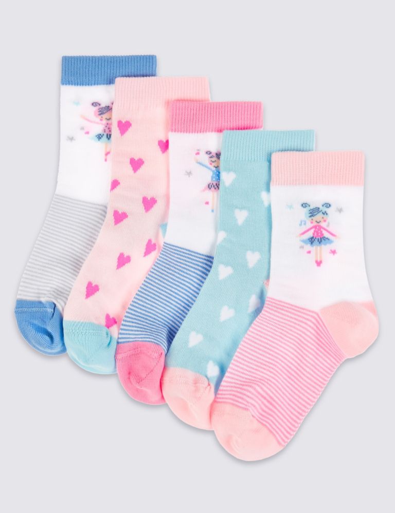 5 Pairs of Freshfeet™ Socks (1-6 Years) 1 of 1