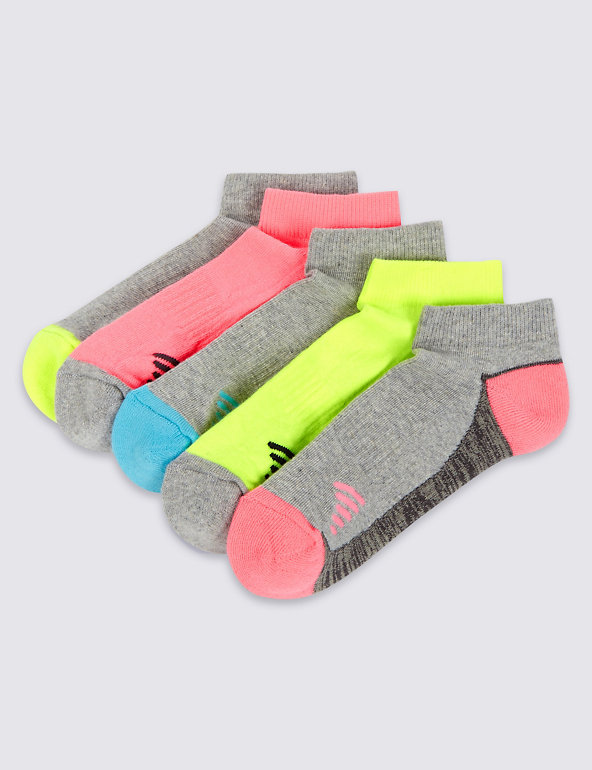 5 Pairs of Freshfeet™ Trainer Liner Socks (3-14 Years) Image 1 of 1