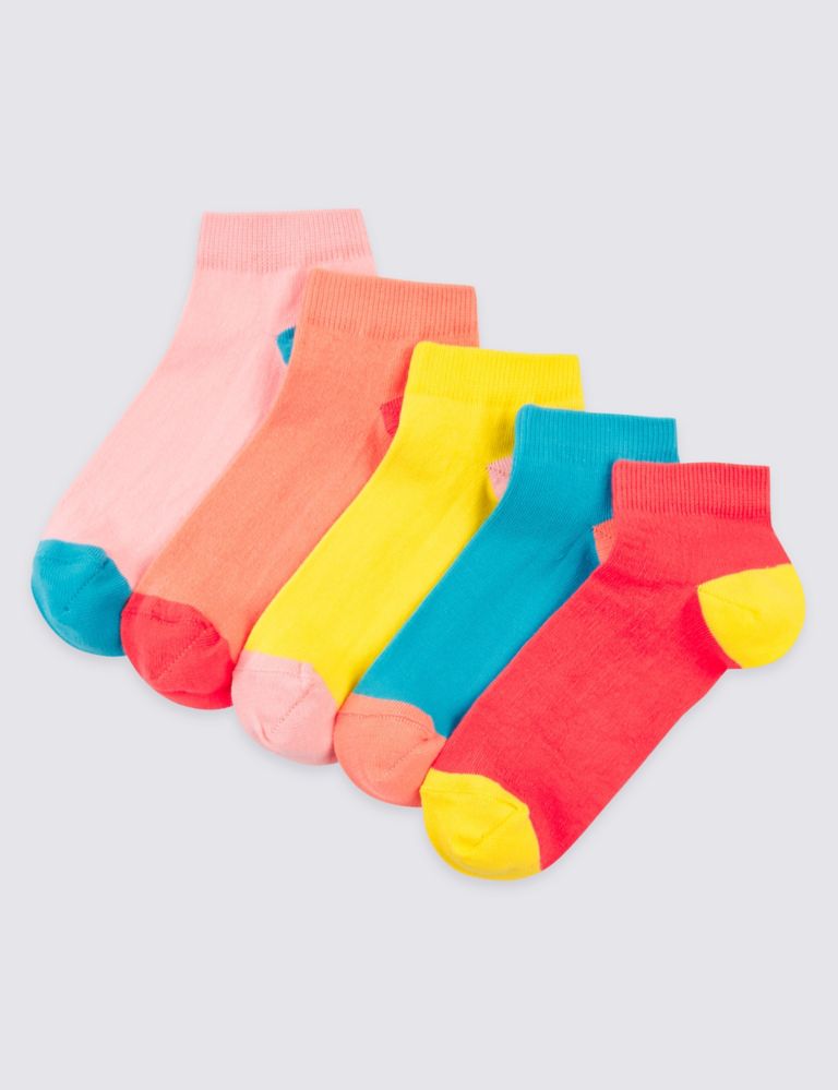 5 Pairs of Freshfeet™ Trainer Liner Socks (3-14 Years) 1 of 1