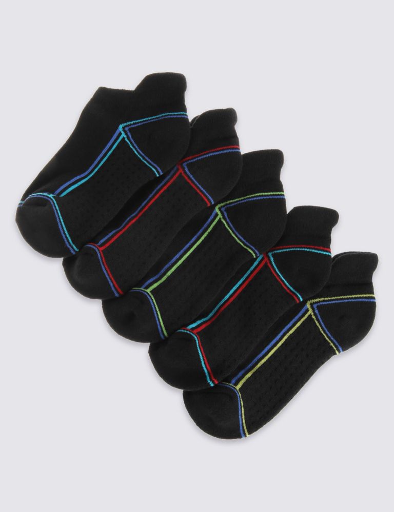 5 Pairs of Freshfeet™ Trainer Liner Socks (3-16 Years) 1 of 1