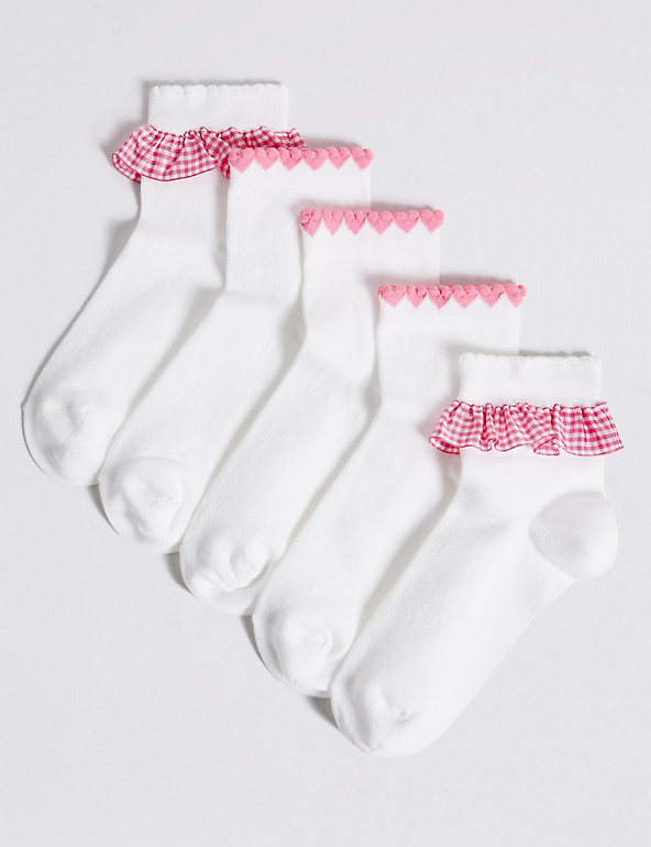 5 Pairs of Frill Ankle Socks Image 1 of 1