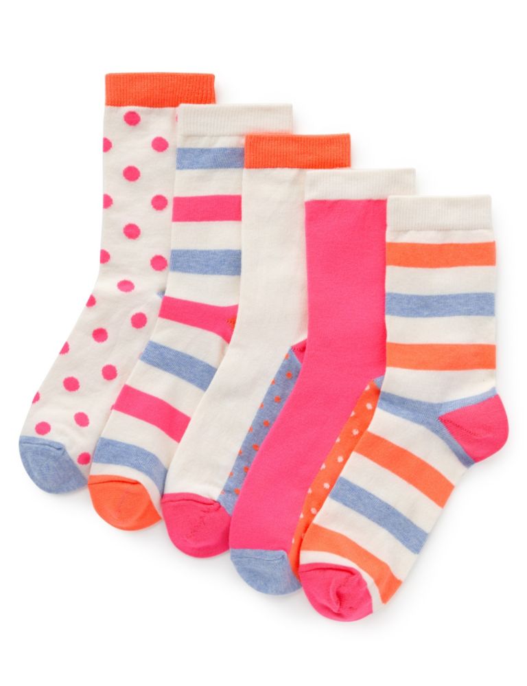5 Pairs of Neon Assorted Socks 1 of 1