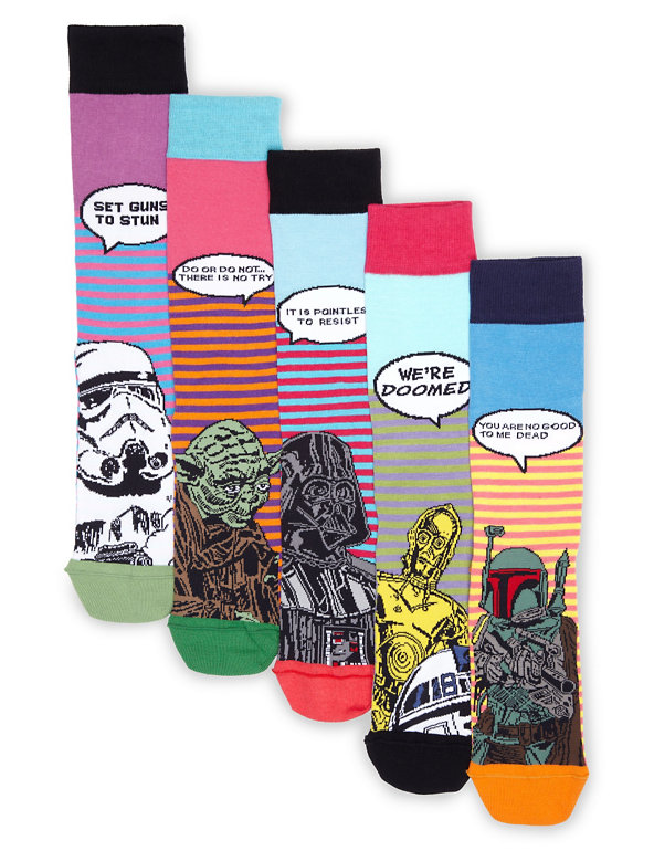 5 Pairs of Star Wars™ Striped Socks Image 1 of 1