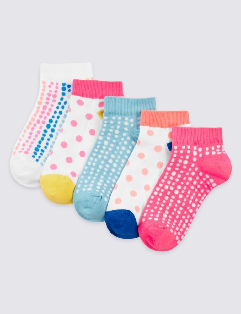 5 Pairs of Trainer Liner Socks with Freshfeet™ (3-14 Years) 1 of 1
