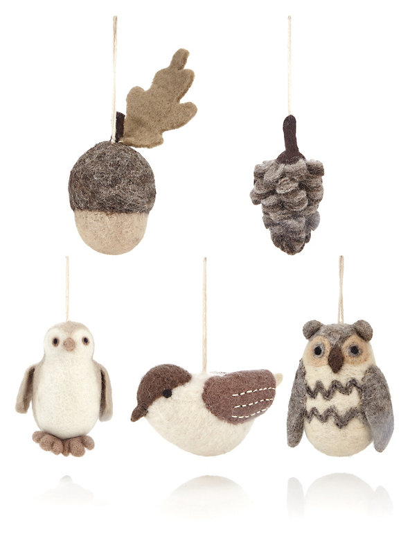 5 Piece Felt Character Tree Decorations Image 1 of 1