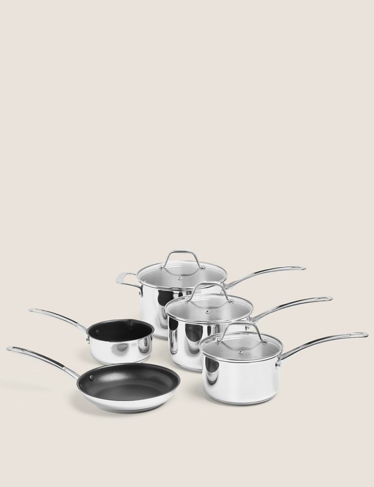 5 Piece Stainless Steel Pan Set 1 of 6