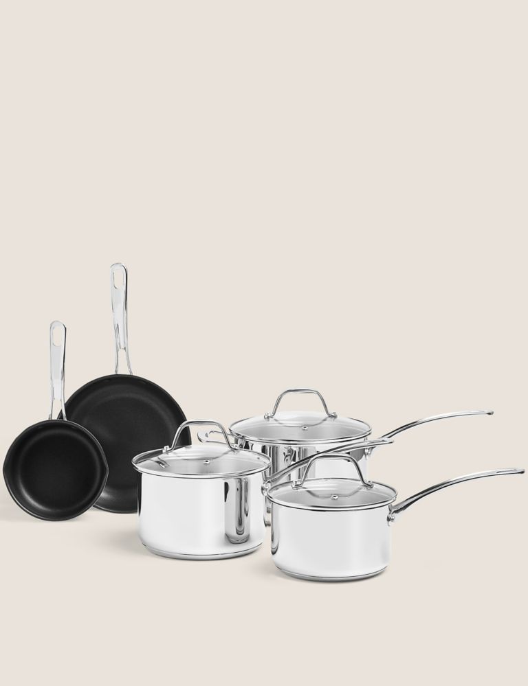 5 Piece Stainless Steel Pan Set 2 of 6