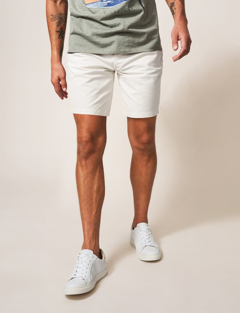 Mens chino shorts white discount