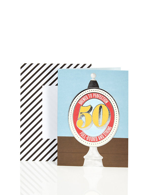 50th Birthday Beermat Card Image 1 of 2