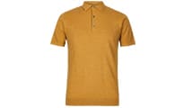 Yellow short-sleeved knitted polo shirt