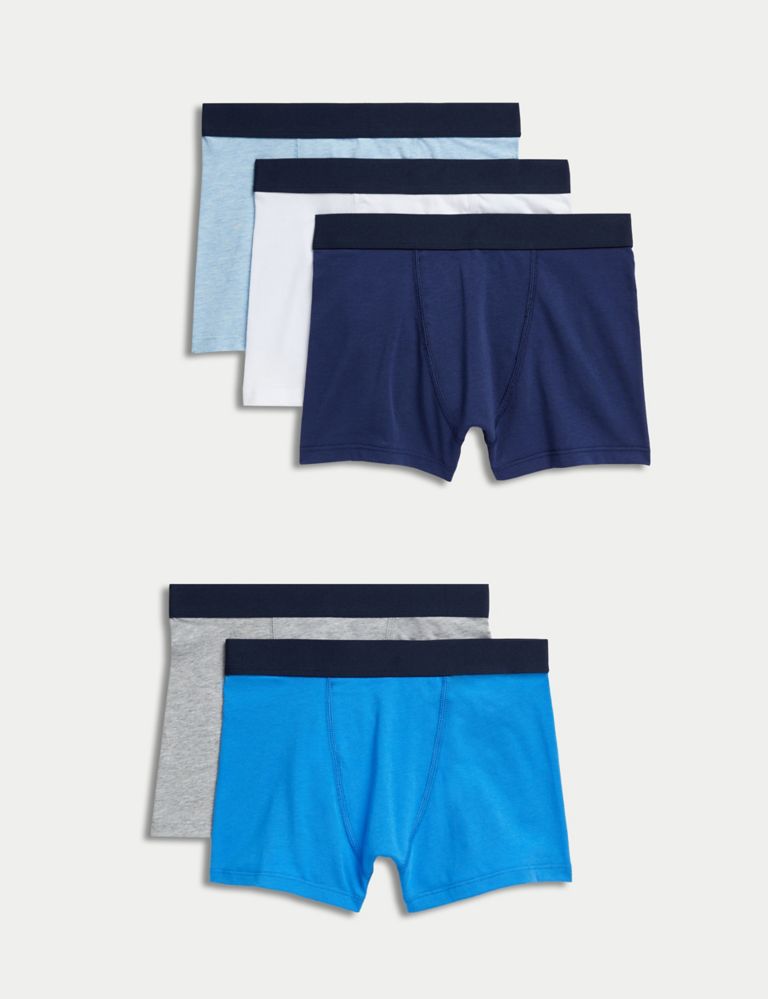 5pc Cotton Rich Trunks (5-16 Yrs) 1 of 1