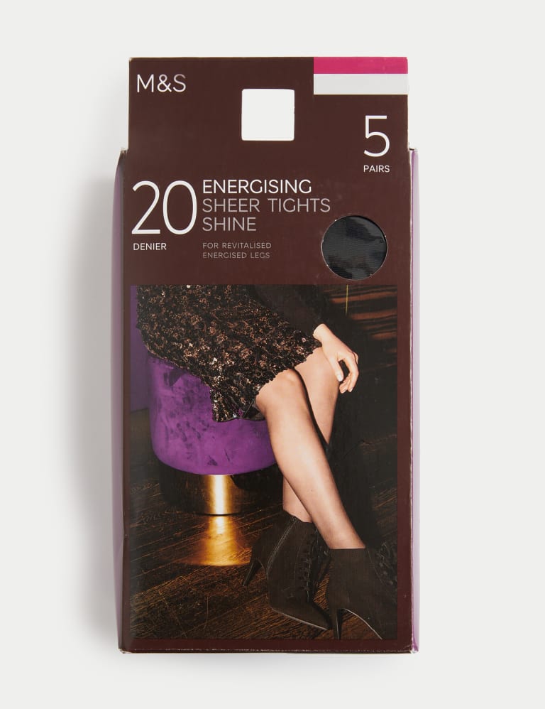 5pk 20 Denier Energising Shine Tights 2 of 4