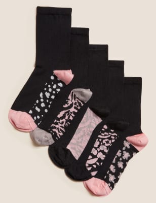 5pk Animal Ankle High Socks Image 1 of 1