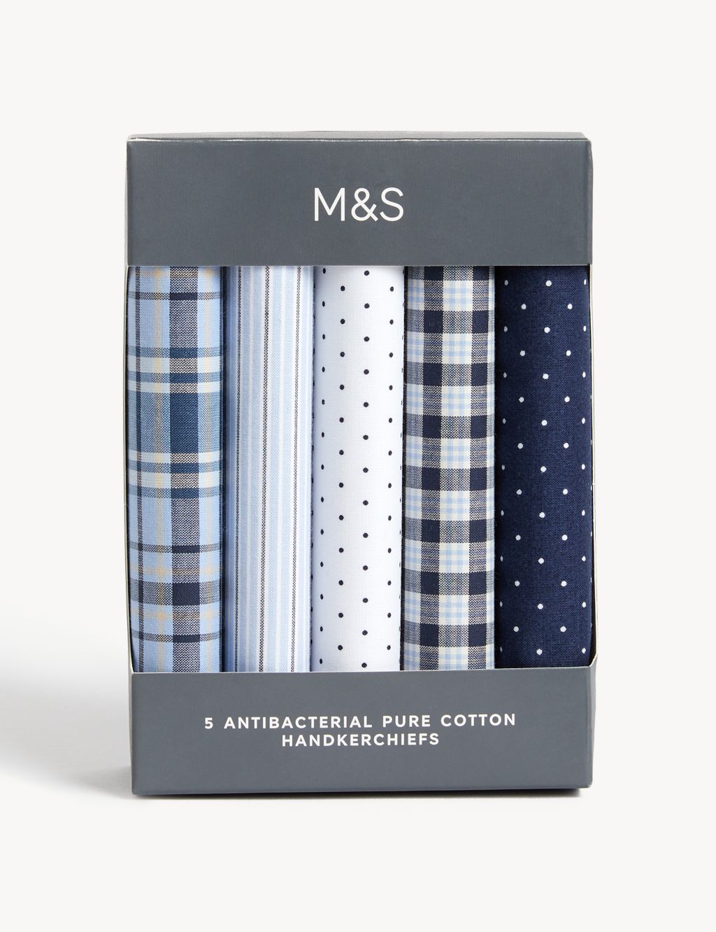 5pk Antibacterial Pure Cotton Handkerchiefs | M&S Collection | M&S