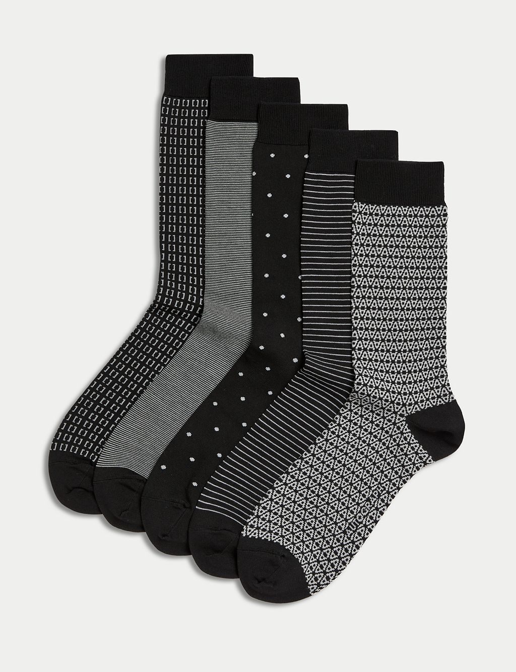 5pk Assorted Modal Pima Cotton Socks 1 of 2