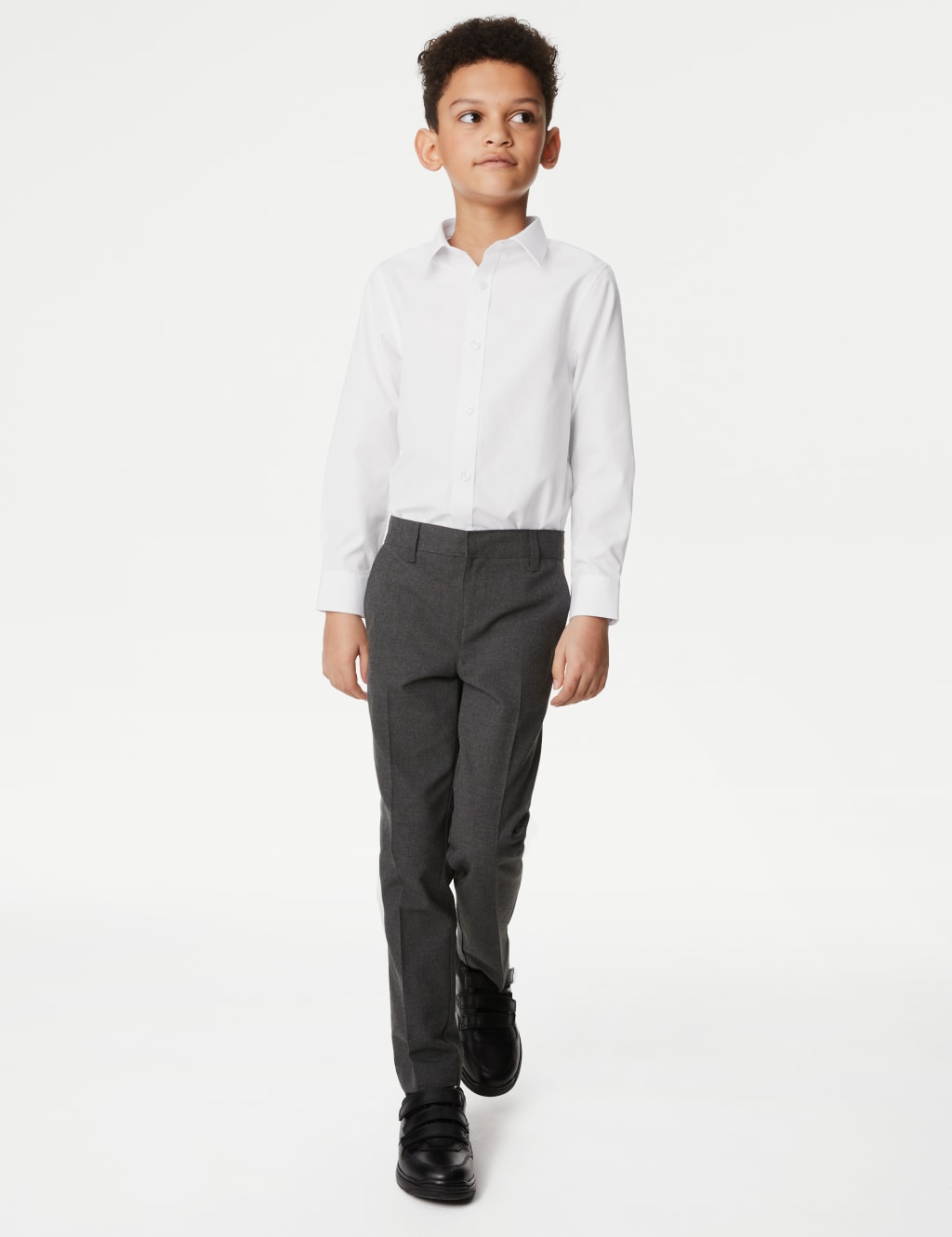 5pk Boys' Regular Fit Easy to Iron School Shirts (2-18 Yrs) 1 of 6