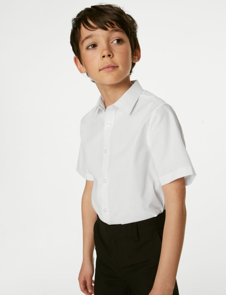 5pk Boys' Regular Fit Easy to Iron School Shirts (2-18 Yrs) 3 of 5