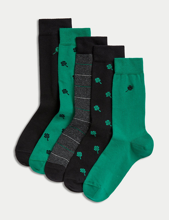 5pk Cool & Fresh™ Shamrock Assorted Socks Image 1 of 2