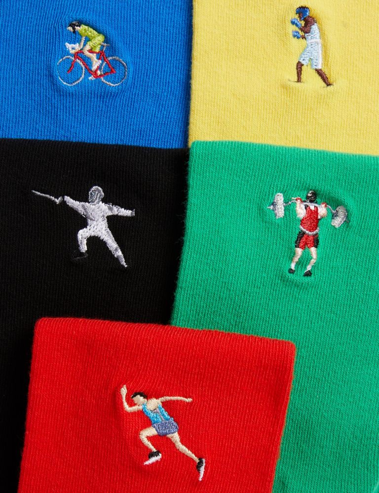 5pk Cool & Fresh™ Sports Cotton Rich Socks 2 of 2